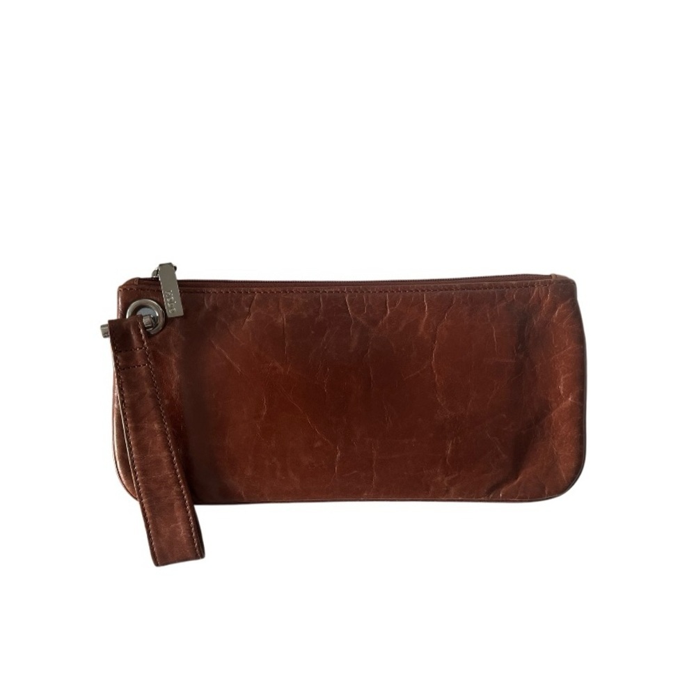 HOBO Distressed Chestnut Leather Wristlet - Picture 2 of 8